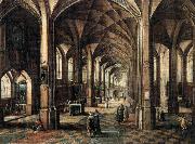 MINDERHOUT, Hendrik van Interior of a Church with a Family in the Foreground